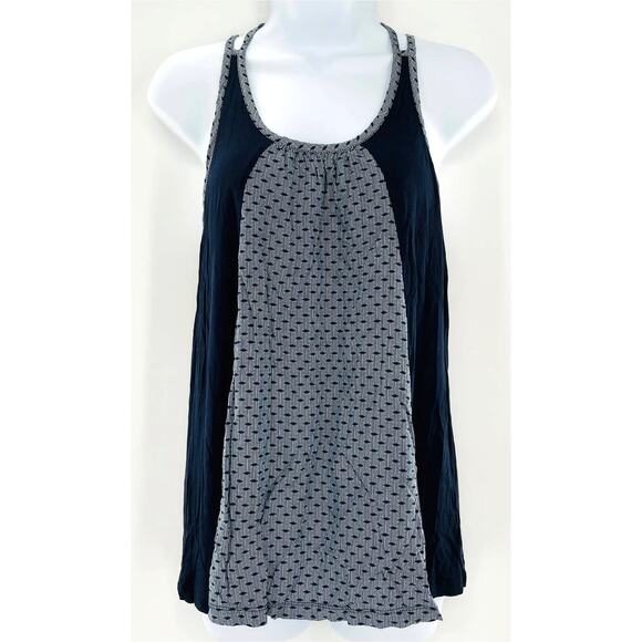 CAbi 5202 Navy Blue Cross Back Loose Fit Thin Strap Keyhole Back Tank Top S - Picture 2 of 11